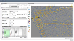 In addition to HEC-RAS’ default rectangular (structured) 2D computational mesh, the software can create an adaptive 2D mesh to better represent more complicated 2D flow conditions and structures. The software will automatically refine the 2D mesh where required, such as at a roadway crossing bridge opening.